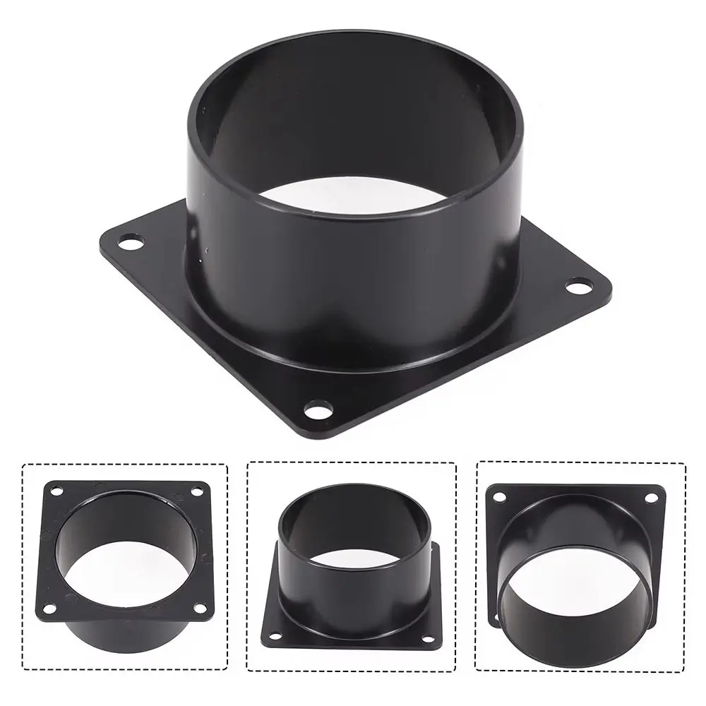 1Pcs 75/100/120/150mm Flange Connector Pipe Fitting Square Bottom Air Inlet And Outlet ABS Black Air Ducting Connection Flange