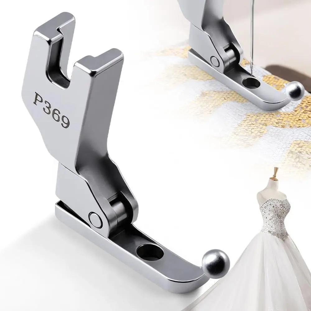 Steel Bead Sequin Special Presser Foot Easy to Use Bead-free Beads Fixed Press Foot P369 No Bead Tapping Sewing Presser Foot