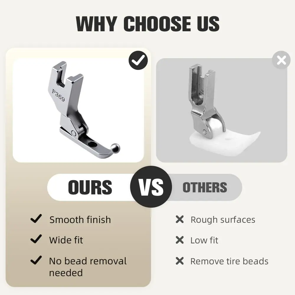 Steel Bead Sequin Special Presser Foot Easy to Use Bead-free Beads Fixed Press Foot P369 No Bead Tapping Sewing Presser Foot