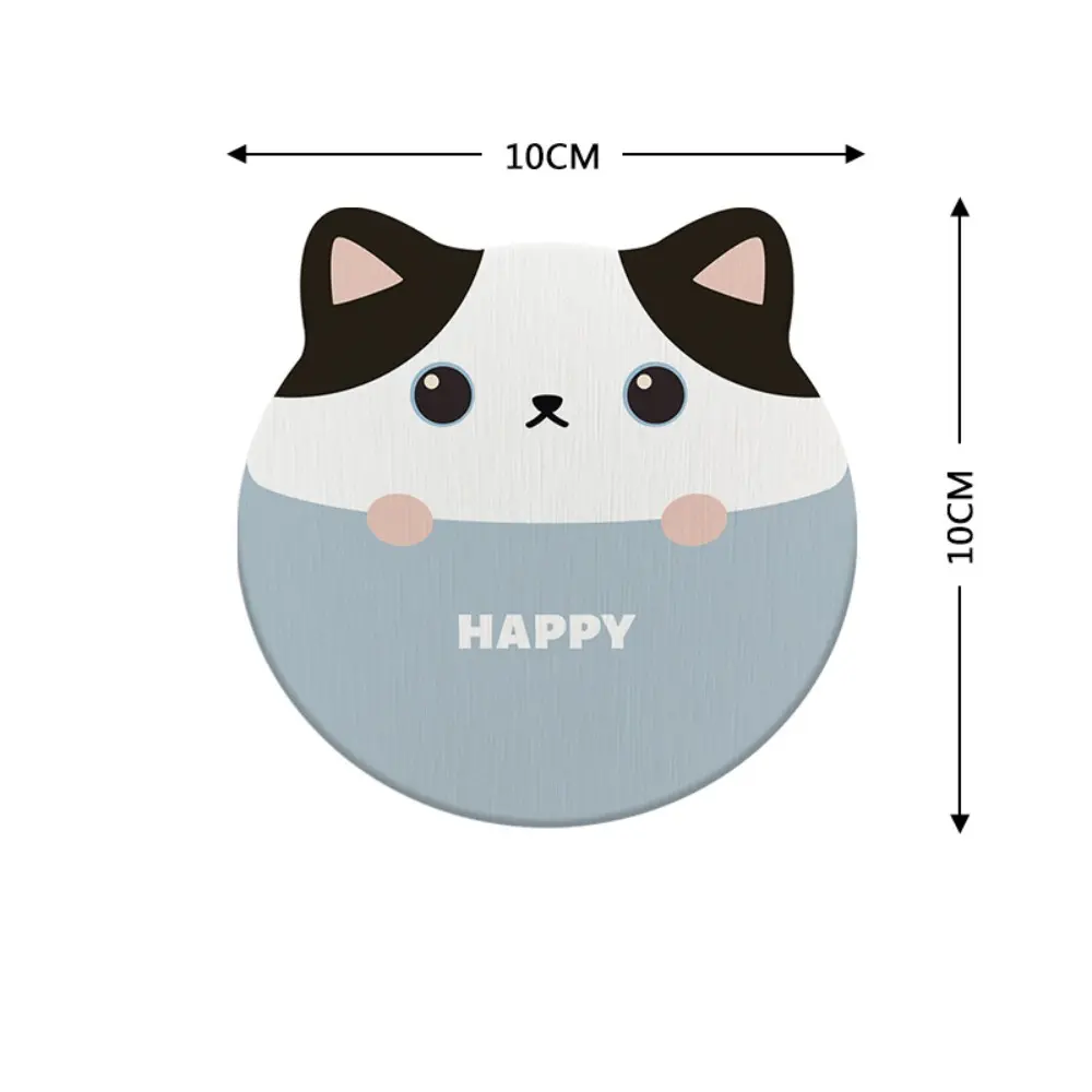 Creative Cute Animal Coaster Diatomite Circular Water Cup Mat Anti Slip Gift Wine Glass Coasters Home Restaurants and Bars