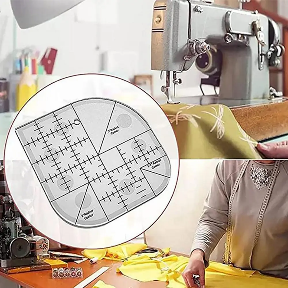 Curved Corner Cutter Quilt Ruler Non-Slip Acrylic Quilting Rulers Sewing Patchwork Ruler Sewing Template Patchwork Tools For DIY