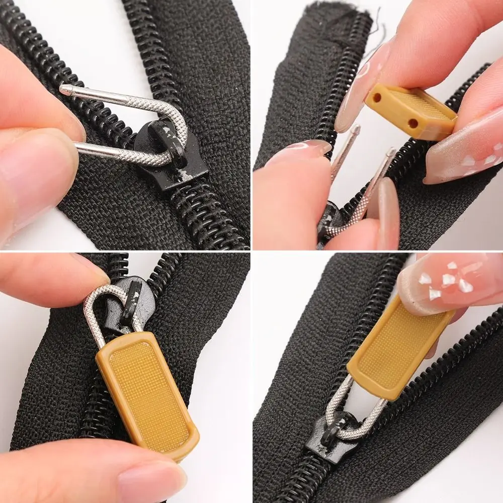 5Pcs Detachable Zipper Puller Replacement Metal Zipper Head Universal Instant Zipper Repair Kits Backpack Clothes Jackets Slider