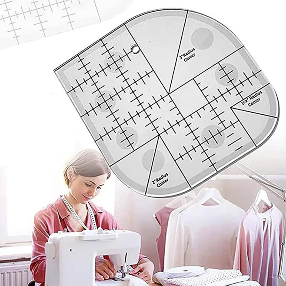 Curved Corner Cutter Quilt Ruler Non-Slip Acrylic Quilting Rulers Sewing Patchwork Ruler Sewing Template Patchwork Tools For DIY