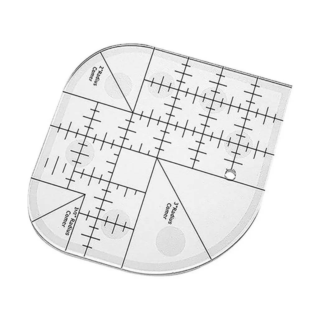 Curved Corner Cutter Quilt Ruler Non-Slip Acrylic Quilting Rulers Sewing Patchwork Ruler Sewing Template Patchwork Tools For DIY