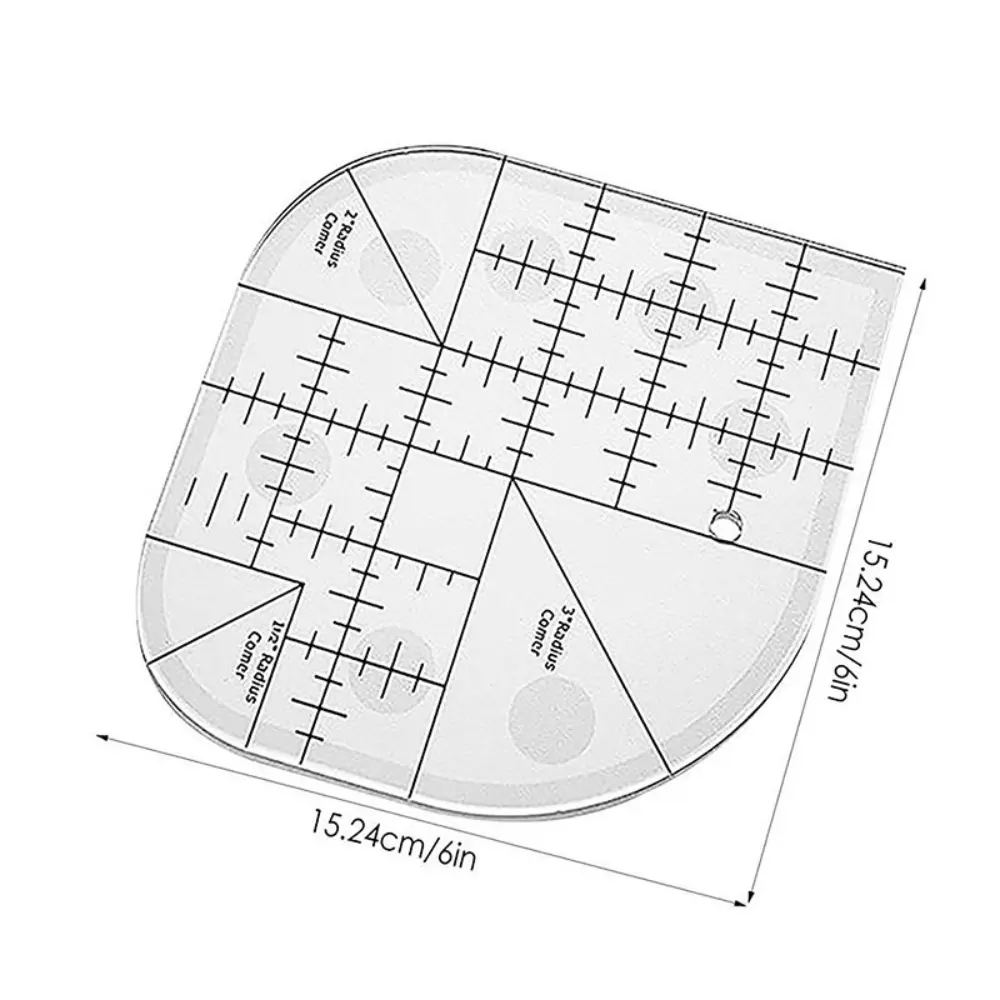 Curved Corner Cutter Quilt Ruler Non-Slip Acrylic Quilting Rulers Sewing Patchwork Ruler Sewing Template Patchwork Tools For DIY