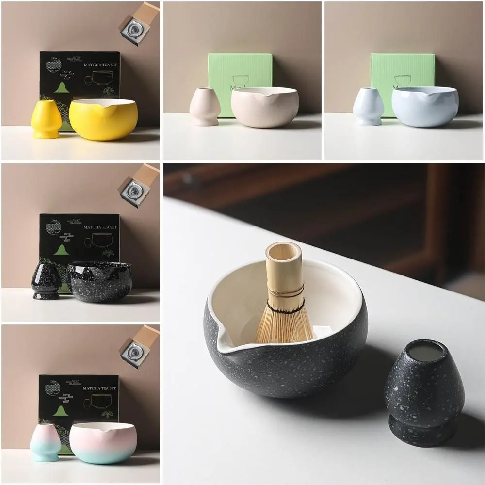 Ceramic Matcha Tea Set Large Capacity High Temperature Resistant Matcha Bowl Smooth Durable Green Tea Maker Cup