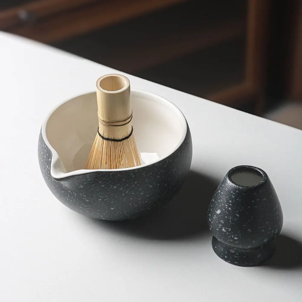 Ceramic Matcha Tea Set Large Capacity High Temperature Resistant Matcha Bowl Smooth Durable Green Tea Maker Cup