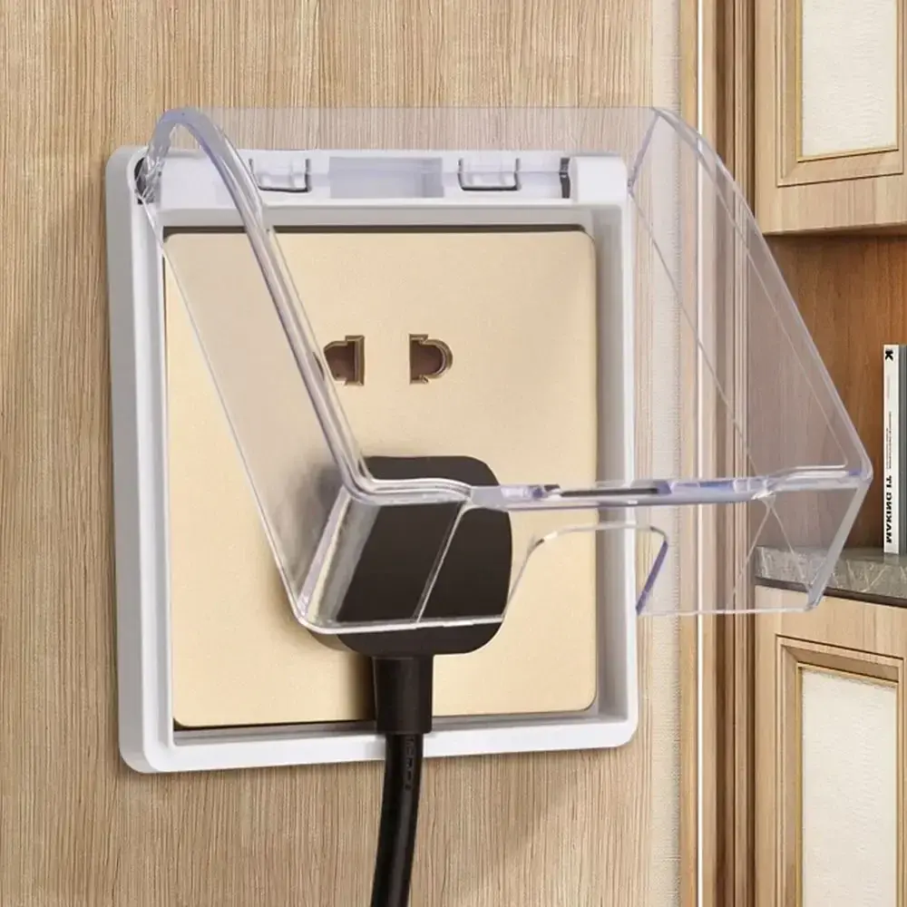 Waterproof 86 Type Switch Protective Cover Power Outlet Kids Safety Electric Plug Cover Splash-Proof Box Socket Protector Home