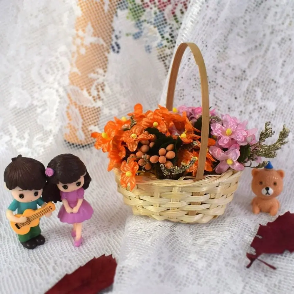Mini Braid Flower Baskets Accessories Party Supplies Handheld Baskets Home Office Decor Wedding Ornaments Weaving Basket