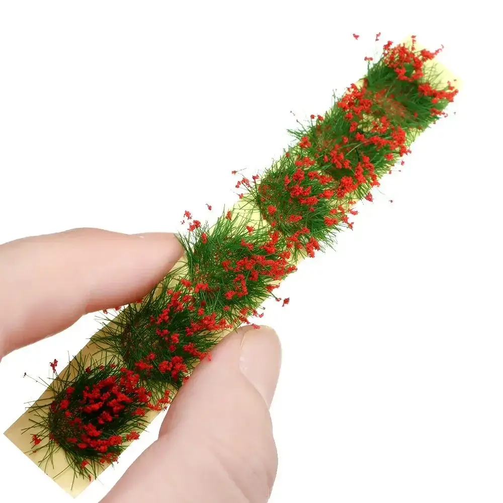 9*1*0.6cm Building Layout Static Scenery Model Landscape Wargame Flower Cluster Miniature Garden Decor Grass Tufts