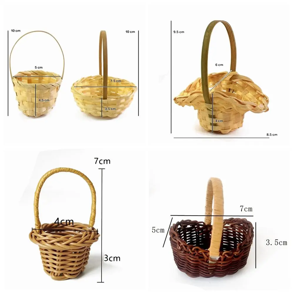 Mini Braid Flower Baskets Accessories Party Supplies Handheld Baskets Home Office Decor Wedding Ornaments Weaving Basket