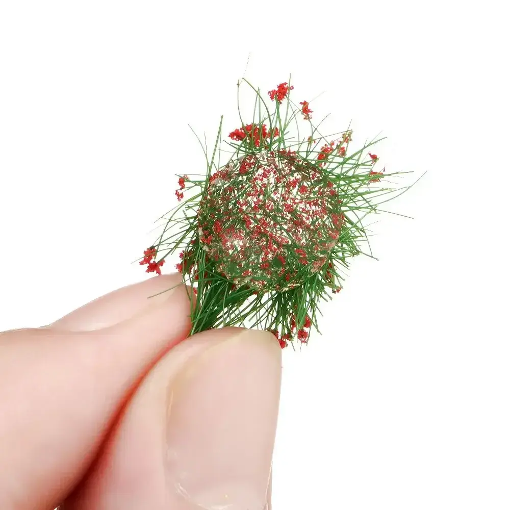 9*1*0.6cm Building Layout Static Scenery Model Landscape Wargame Flower Cluster Miniature Garden Decor Grass Tufts
