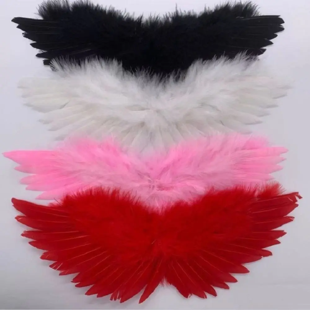 Mini Angel Feather Wings For Doll Photo Props Black Wing Hanging Ornament Angel White Wing DIY Costume Holiday Party Decoration