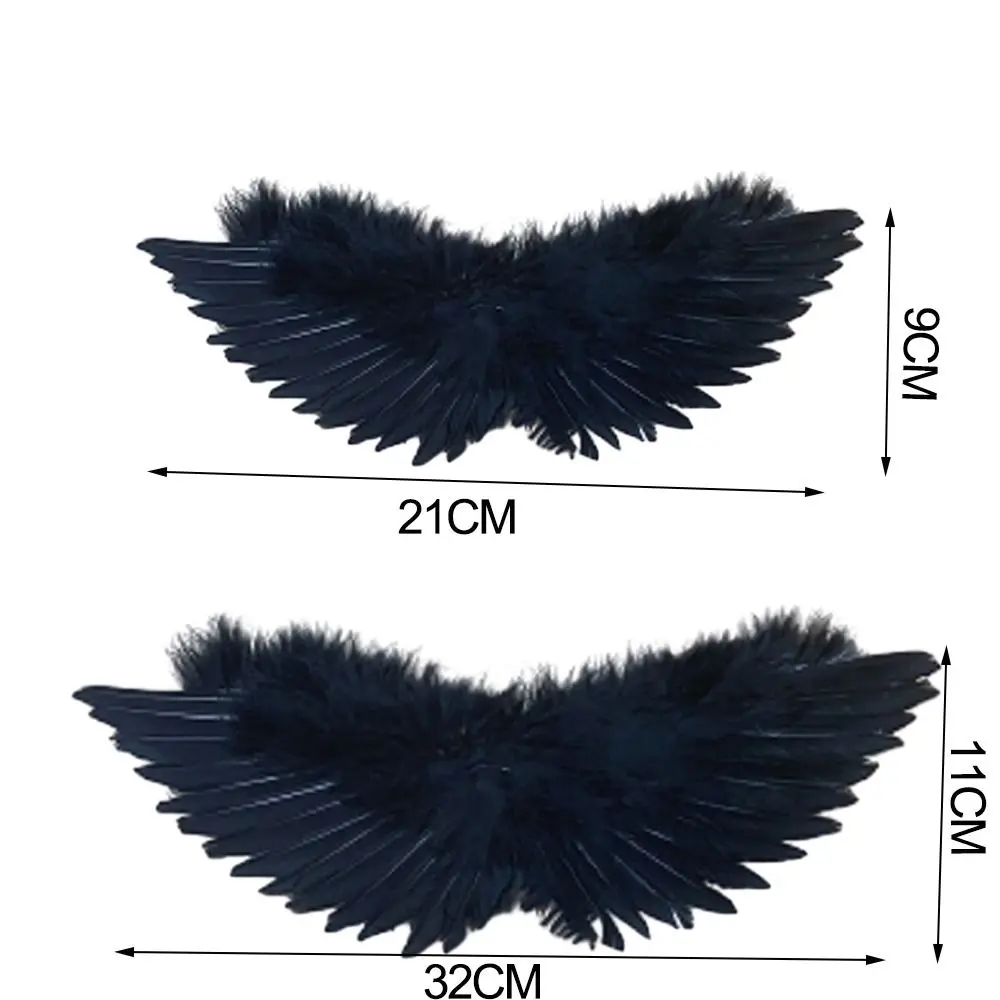 Mini Angel Feather Wings For Doll Photo Props Black Wing Hanging Ornament Angel White Wing DIY Costume Holiday Party Decoration