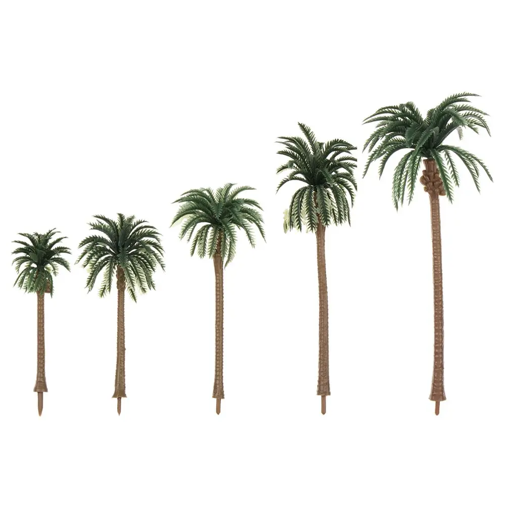 5Pcs Exquisite DIY Decor Miniature Plant Plastic Bonsai Coconut Palm Tree Plant Pots model Craft Micro Landscape