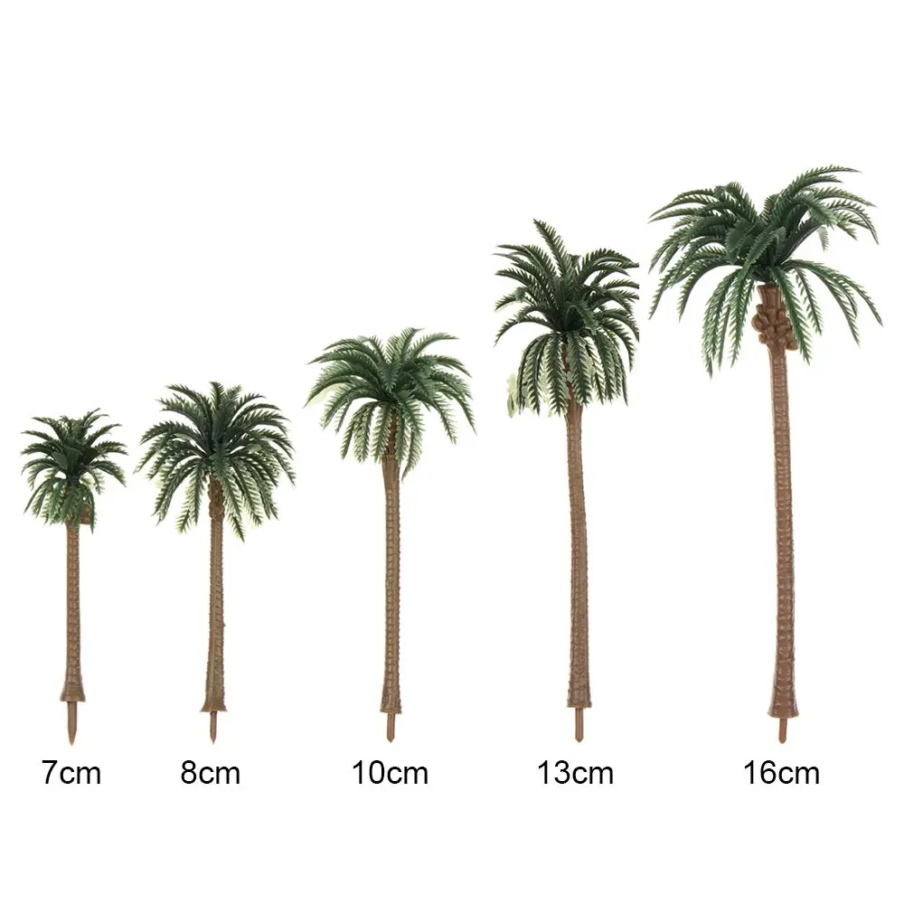 5Pcs Exquisite DIY Decor Miniature Plant Plastic Bonsai Coconut Palm Tree Plant Pots model Craft Micro Landscape