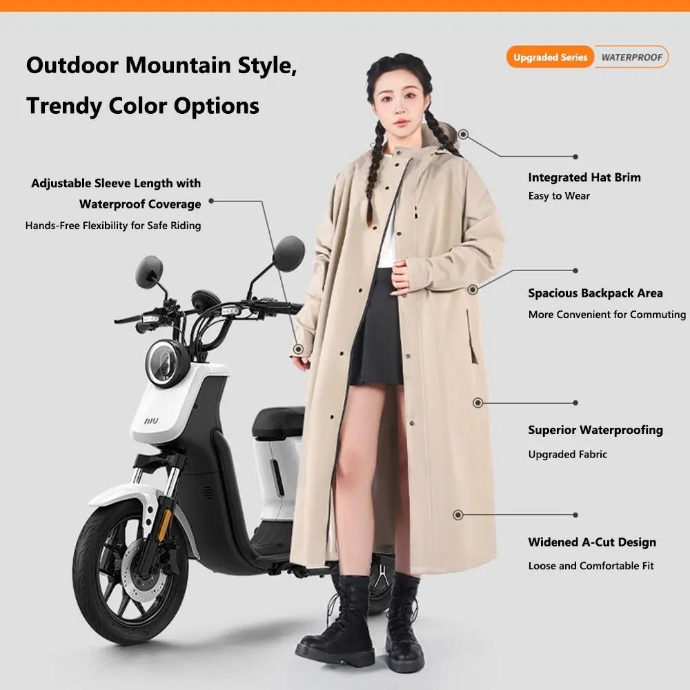 Waterproof Full Bod One-Piece Rain Suit Long Adult Raincoat with Hood and Zipper Riding Raincoat for Hiking Motorbike Travel