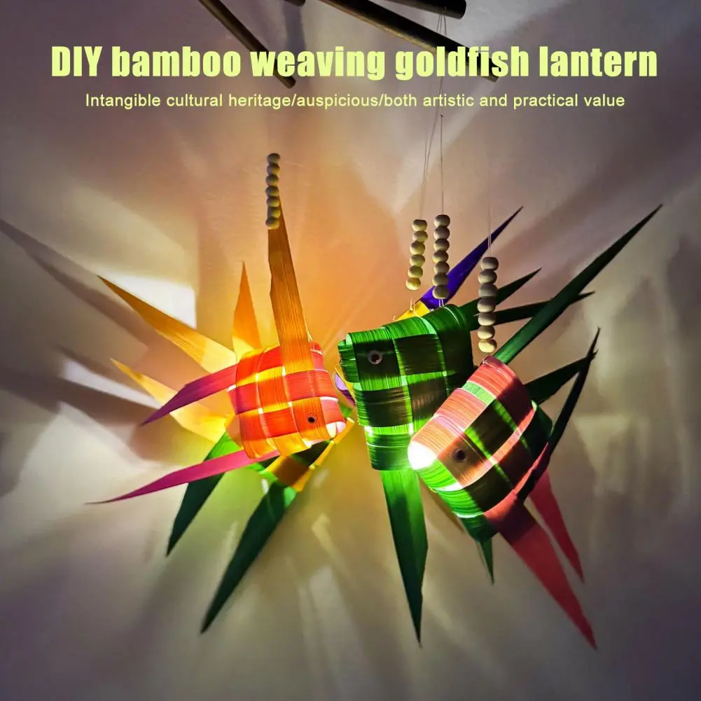 Lantern Making Supplies for Events Hand-woven Goldfish Lantern Crafts Chinese Festival Diy Handcrafted Bamboo Fish for Hanfu