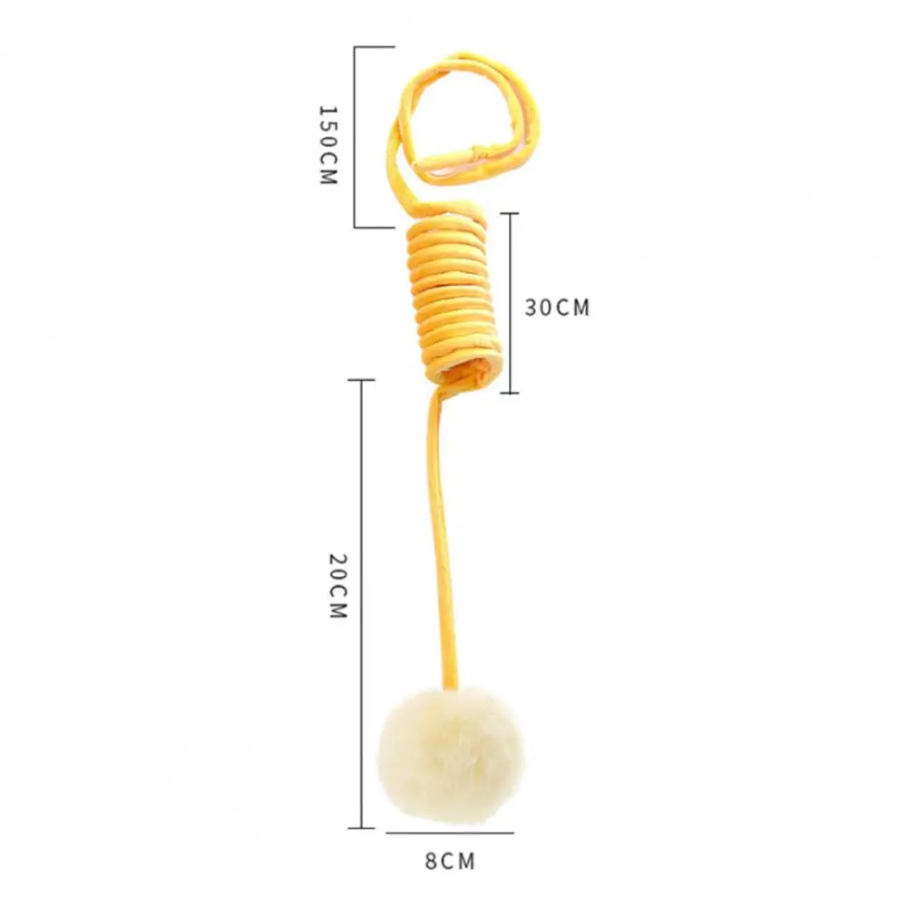 Hanging Fluffy Cat Catnip Ball Toys 3 Pcs with Bell, Interactive Cat Teaser Retractable Toys Indoor Kitten Ball Toys