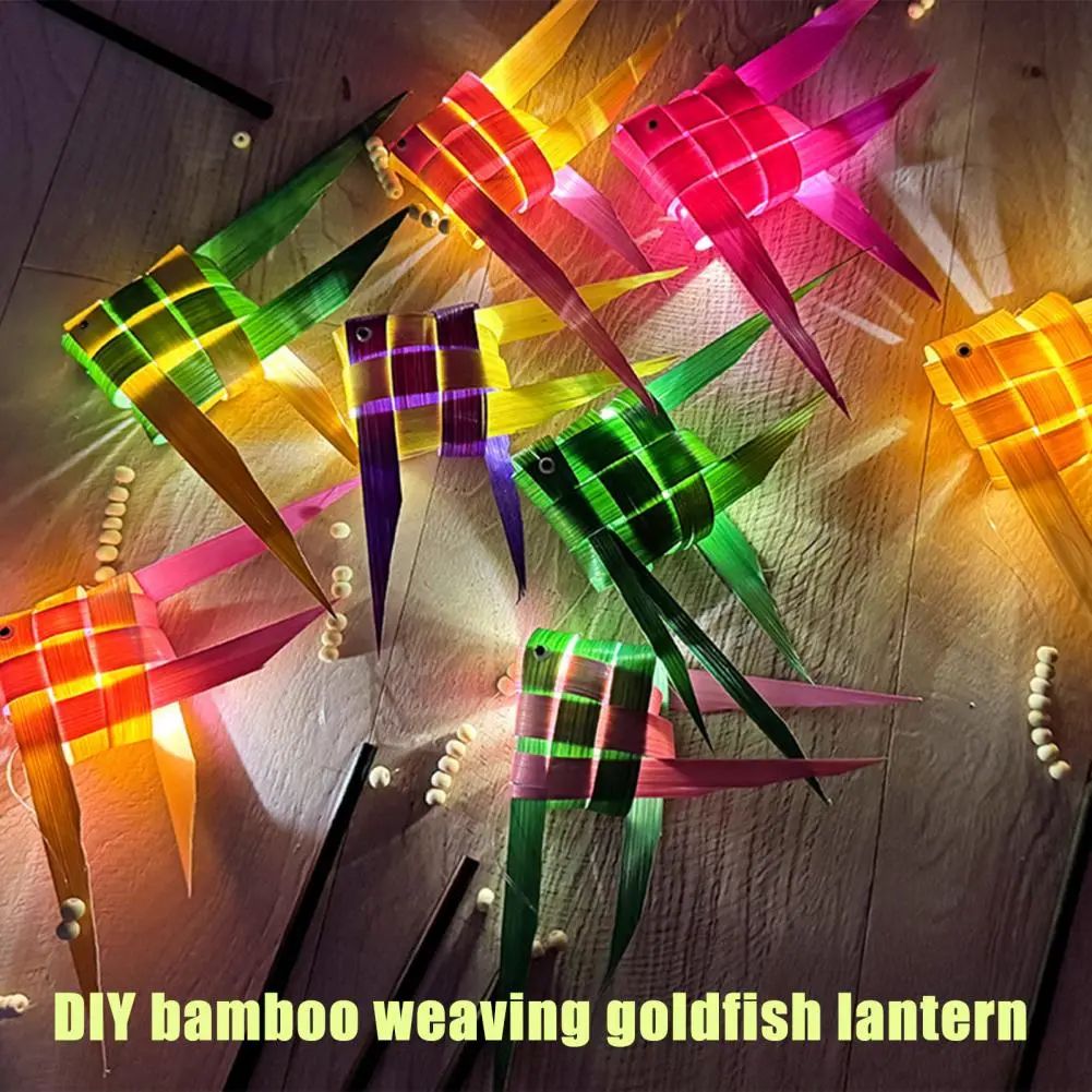 Lantern Making Supplies for Events Hand-woven Goldfish Lantern Crafts Chinese Festival Diy Handcrafted Bamboo Fish for Hanfu