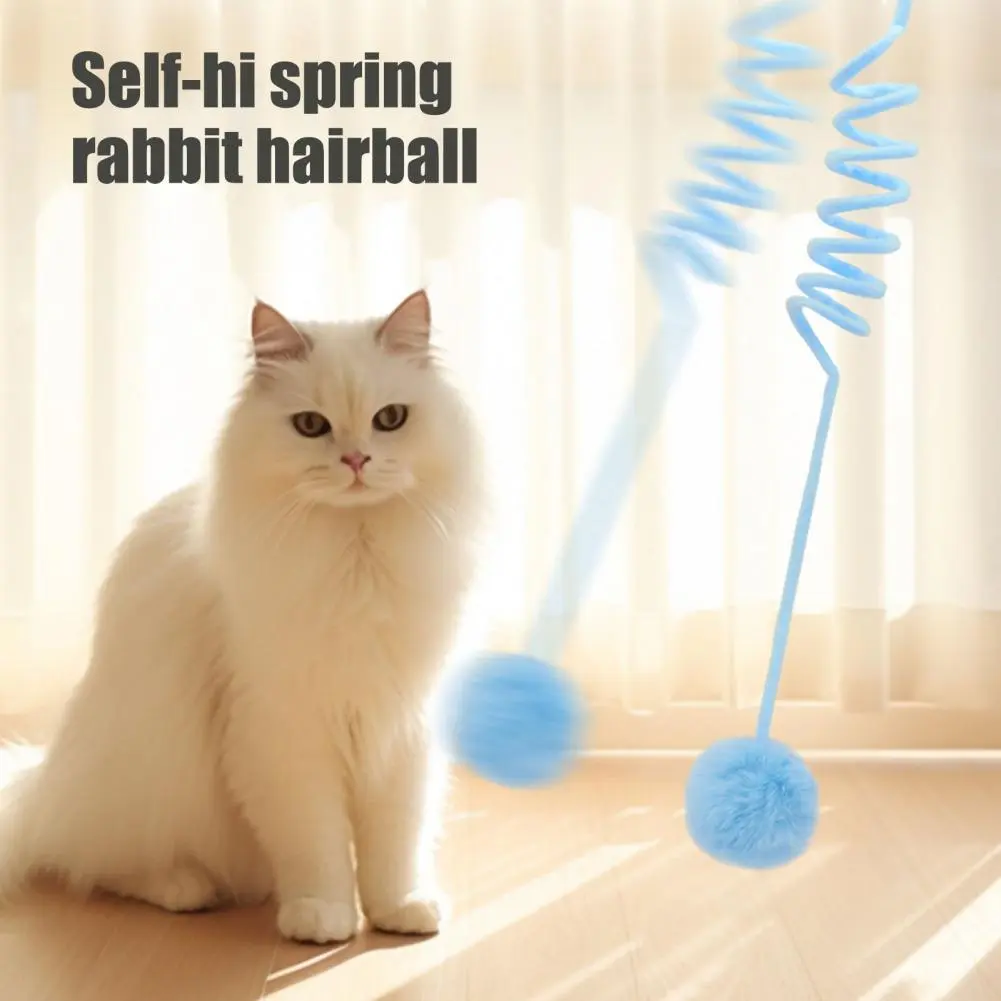 Hanging Fluffy Cat Catnip Ball Toys 3 Pcs with Bell, Interactive Cat Teaser Retractable Toys Indoor Kitten Ball Toys