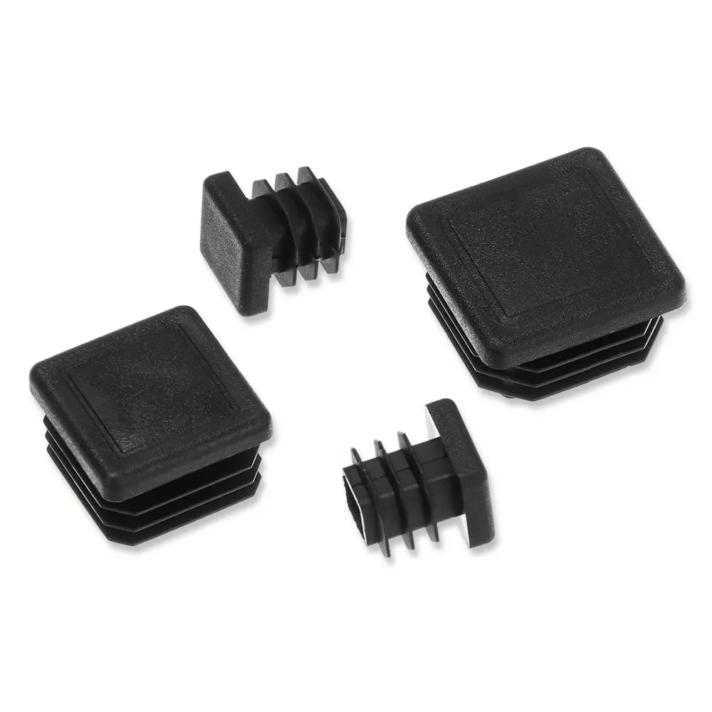 10pcs/pack Black Square Table Chair Foot Pad Furniture Feet Non-Slip Covers Plastic Blanking End Caps Protector Hardware