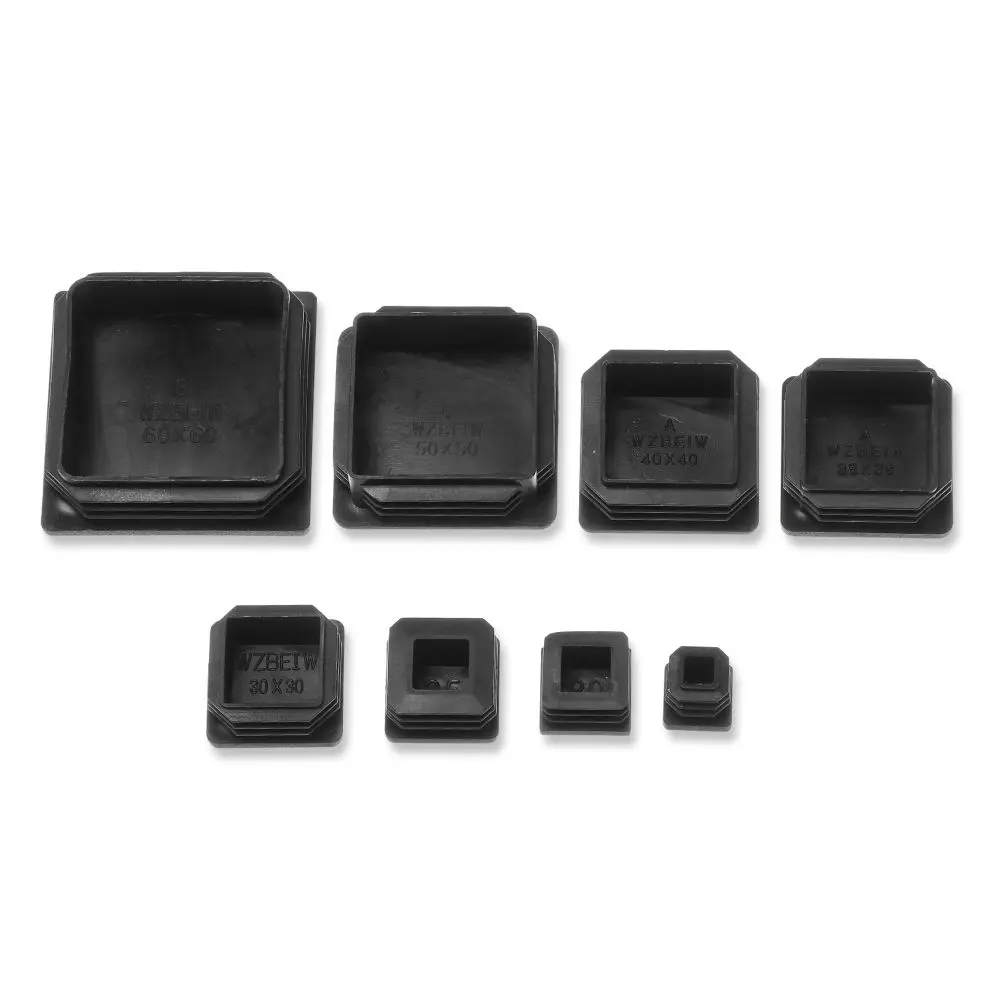 10pcs/pack Black Square Table Chair Foot Pad Furniture Feet Non-Slip Covers Plastic Blanking End Caps Protector Hardware