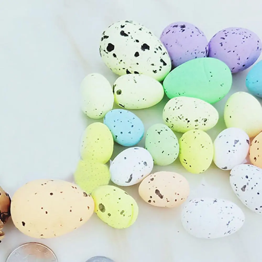 Happy Colorful Eggs Plastic Foamy Skin-friendly Cute Eggs Ornament  Easter Eggs Thick