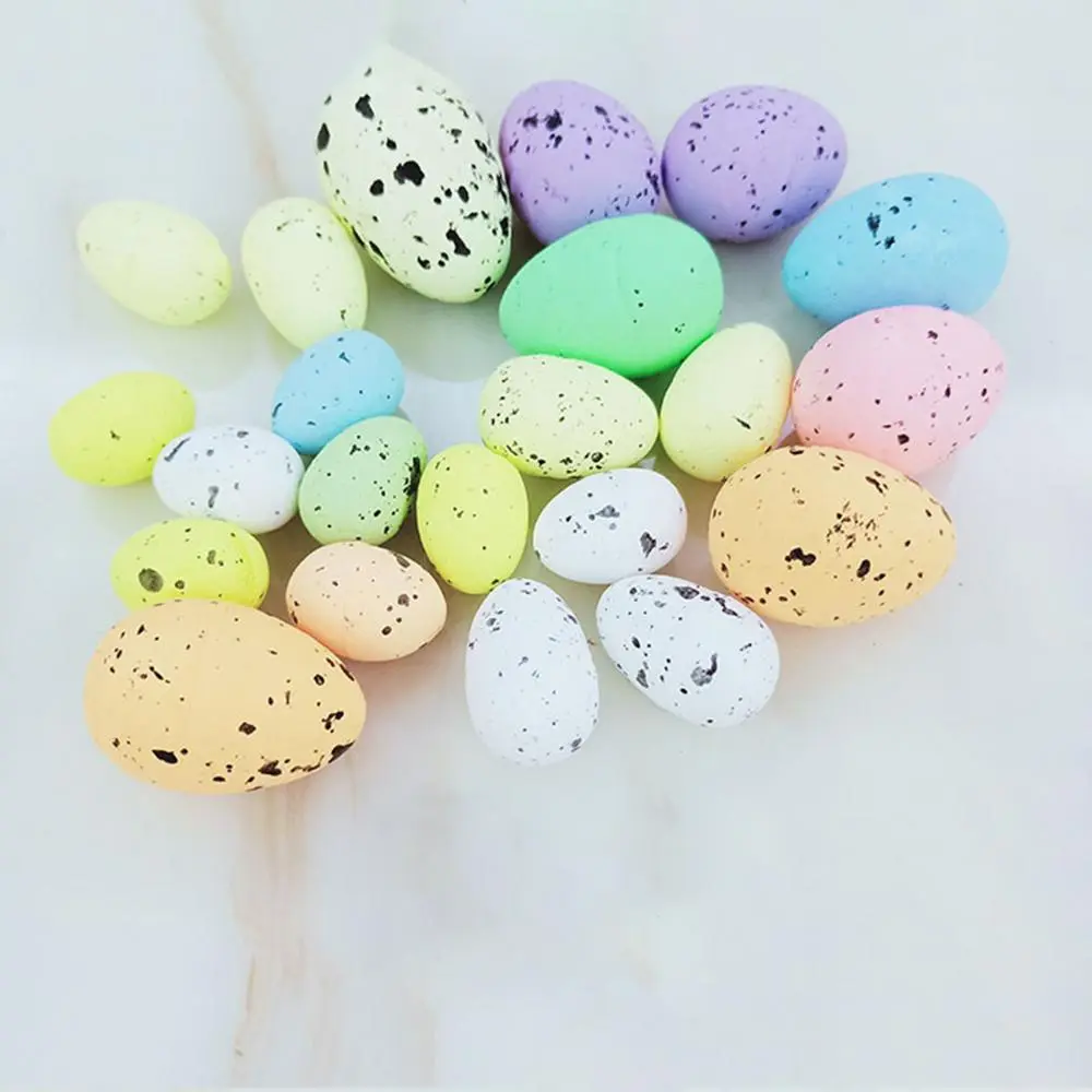 Happy Colorful Eggs Plastic Foamy Skin-friendly Cute Eggs Ornament  Easter Eggs Thick