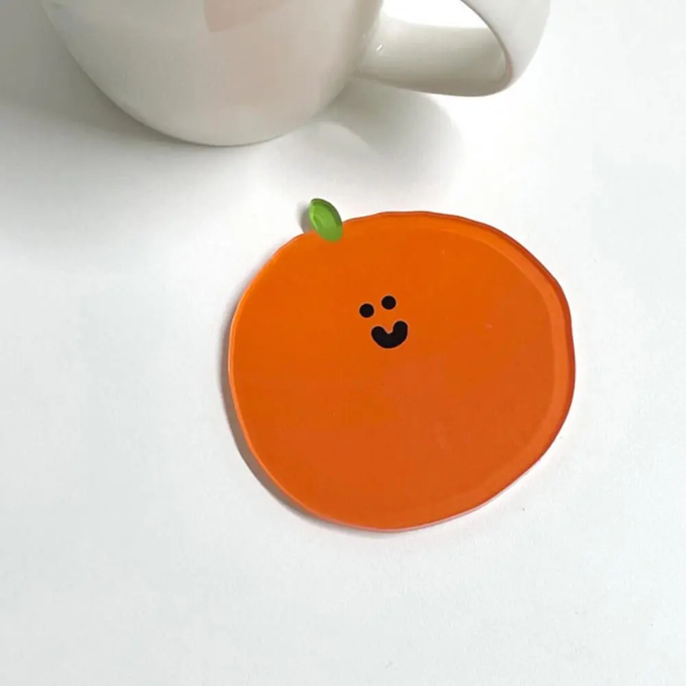 Cartoon Design Drink Coasters Cartoon Acrylic Coasters Set for Coffee Drinks Heat-resistant Cup Mats for Home for Anti-slip
