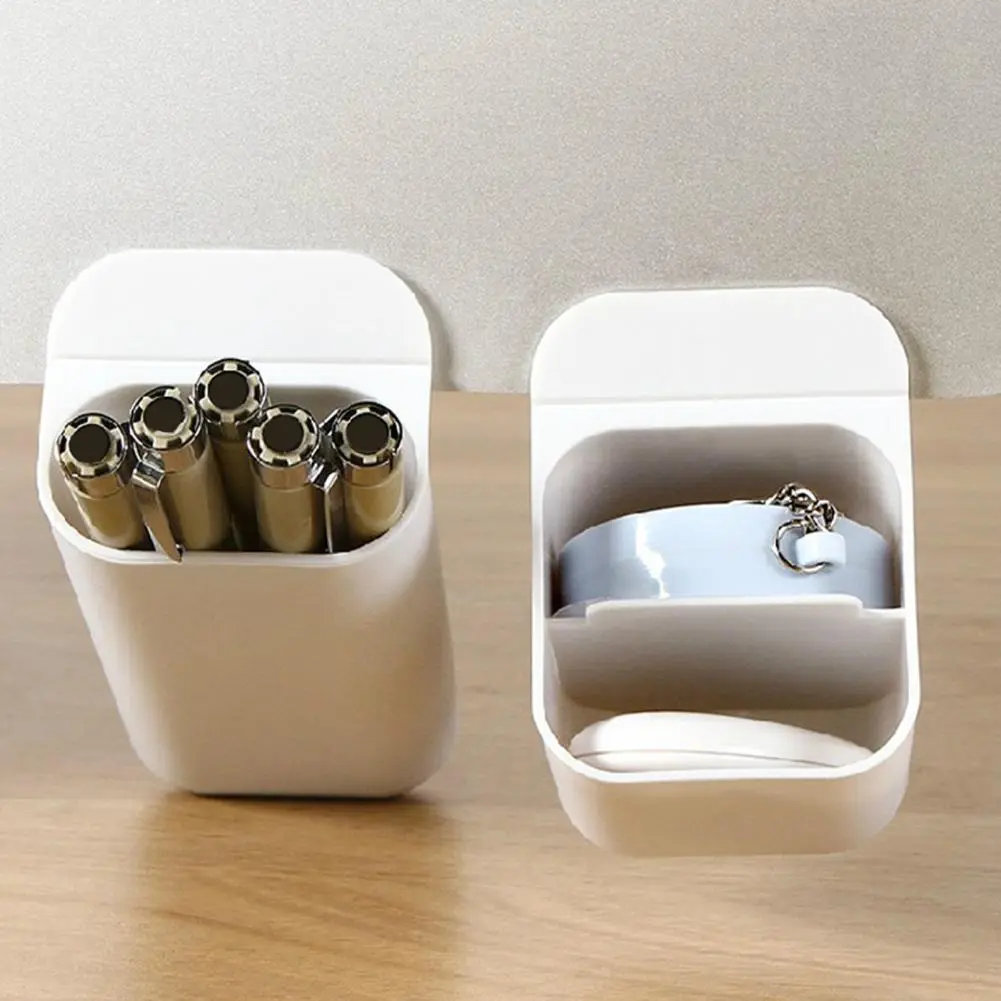 Hanging Pen Holder Capacity Desktop Storage Box Pen Holder for Table Organization Self Adhesive Pencil Storage for Office