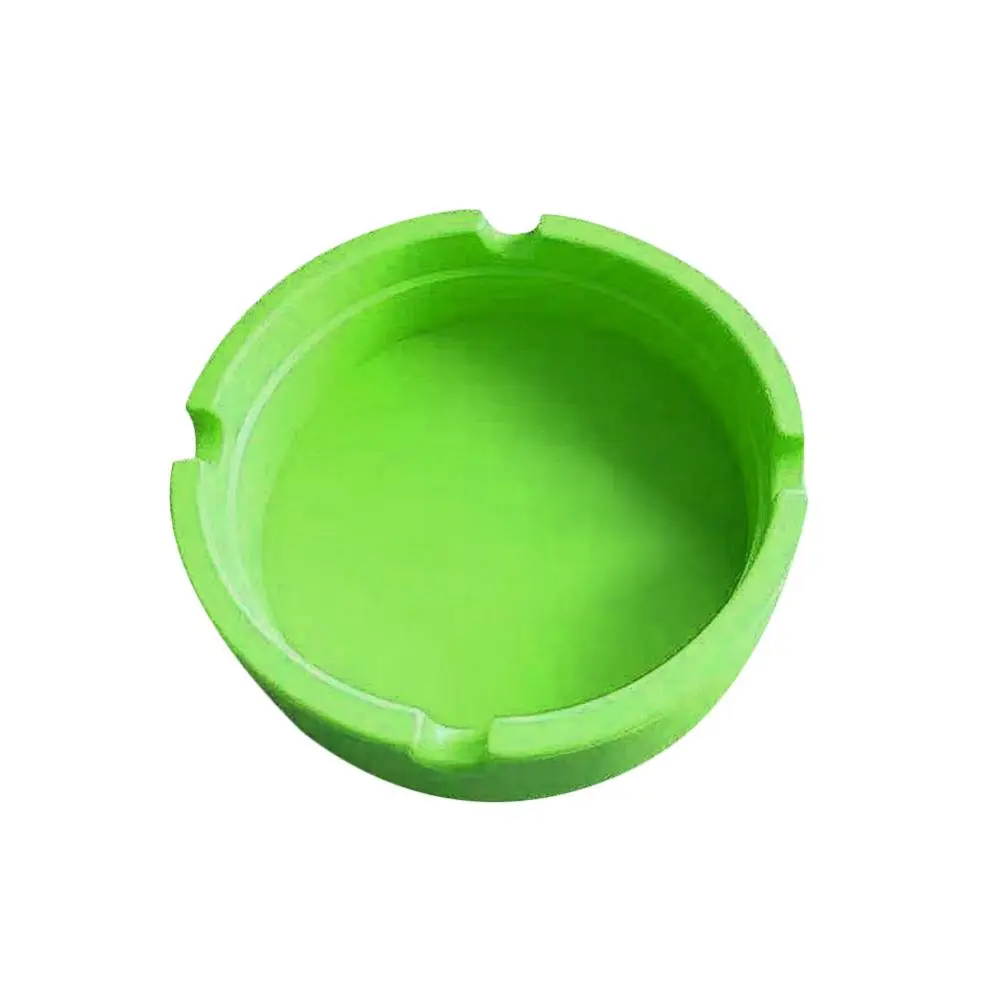 Silicone Soft Round Ashtray Cigarette Holder Heat Resistant Ash Tray Plates Ashtrays