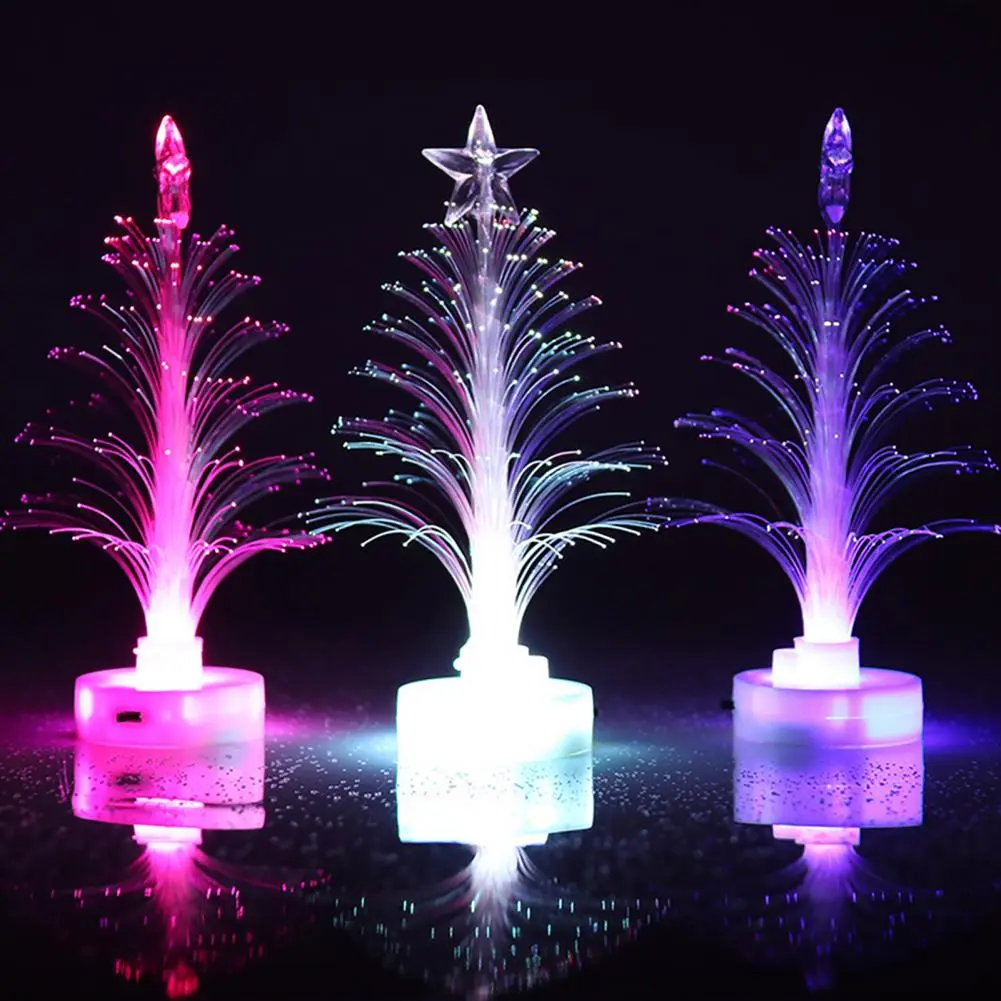 Christmas Tree LED Fiber Optic Nightlight Lamp Light Creative Star Light Xmas Decoration Night
