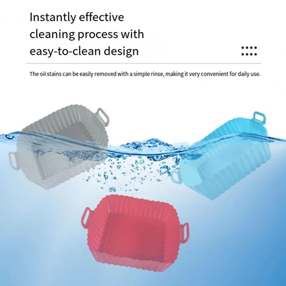 Reusable Air Fryer Tray Silicone Air Fryer Liners Reusable Baking Tray Non-stick Pizza Pan Set Kitchen for Airfryer for Grease