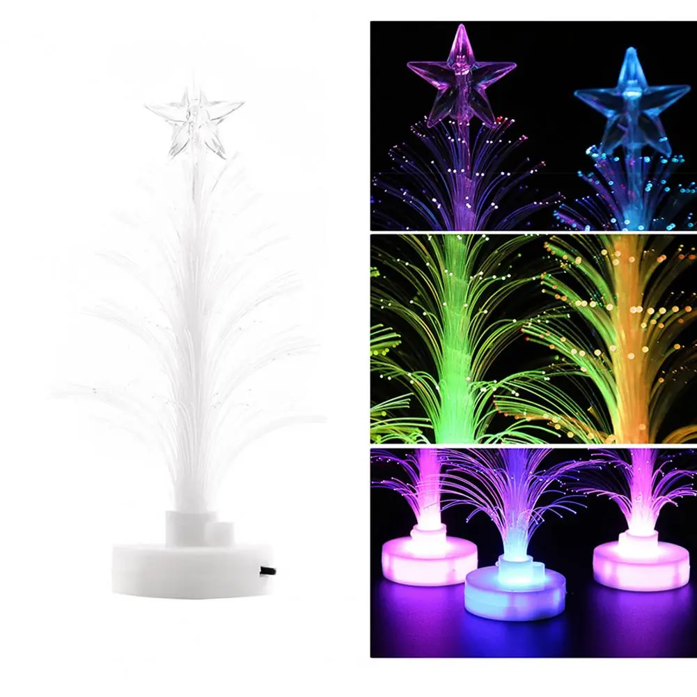 Christmas Tree LED Fiber Optic Nightlight Lamp Light Creative Star Light Xmas Decoration Night