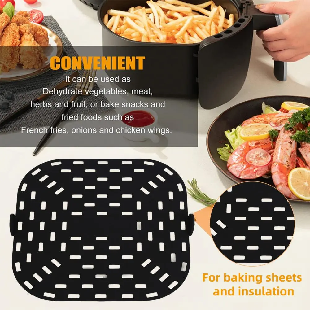 Non-stick Steamer Pad Silicone Baking Pad Grill Pan Set for Air Fryer Heat Resistant Accessories Replacement Tray Rack for Air