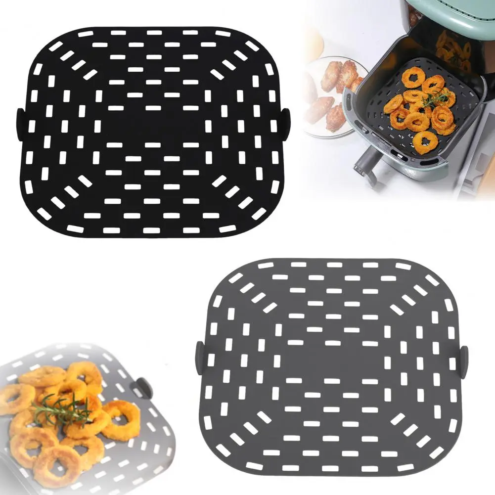 Non-stick Steamer Pad Silicone Baking Pad Grill Pan Set for Air Fryer Heat Resistant Accessories Replacement Tray Rack for Air