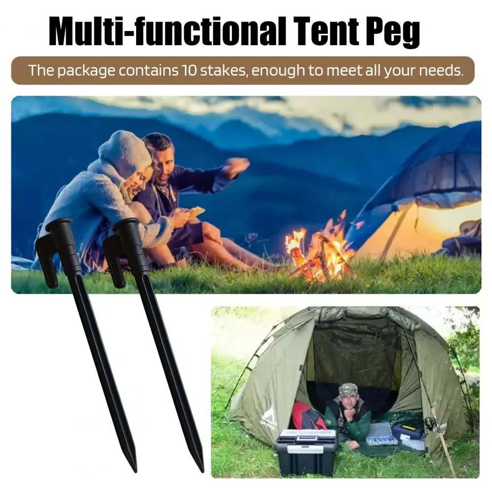 Multi-functional Tent Peg Heavy Duty Camping Tent Stakes for Outdoor Garden Patio Lawn 10 Pack Windproof Ground Pegs for Tarp