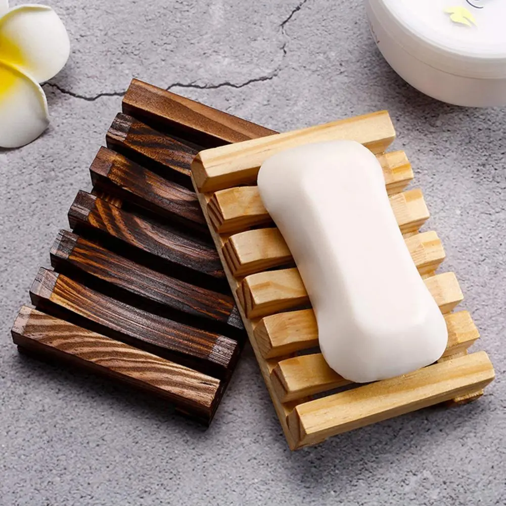 Soap Box Natural Bamboo Dishes Bath Soap Holder Bamboo Case Tray Wooden Prevent Mildew Drain Box Bathroom Washroom Tools