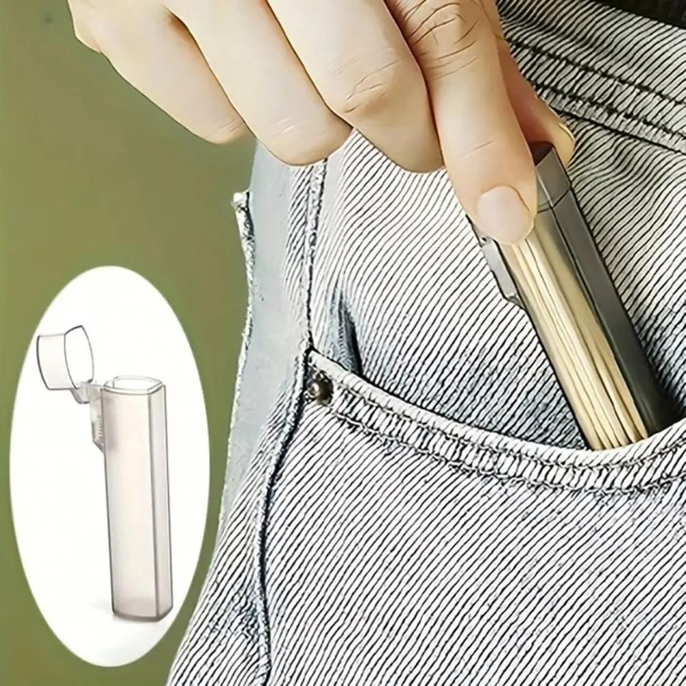Toothpick Storage Box Portable Transparent Toothpick Cotton Swab Holder for Outdoor Travel Multi-purpose Mini for Toothpicks