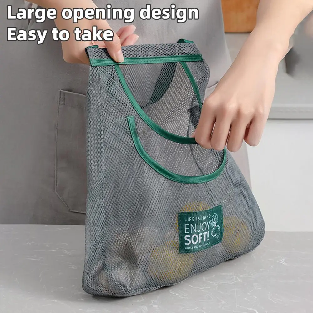 Easy-to-clean Hanging Vegetable Bag Capacity Hanging Mesh Bag for Fruit Vegetables Strong Load-bearing Storage Net for Ginger