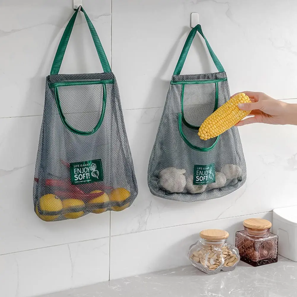 Easy-to-clean Hanging Vegetable Bag Capacity Hanging Mesh Bag for Fruit Vegetables Strong Load-bearing Storage Net for Ginger