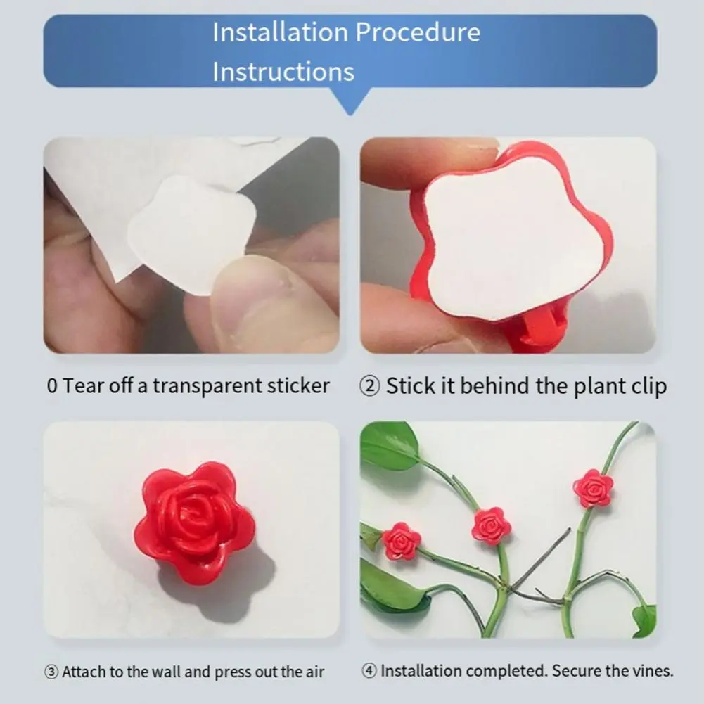 Plant Wall Fixture Clip Self-adhesive Rose Plant Climbing Wall Fixture Clip Set 20pcs Vine Fixing Hooks for Wall for Climbing