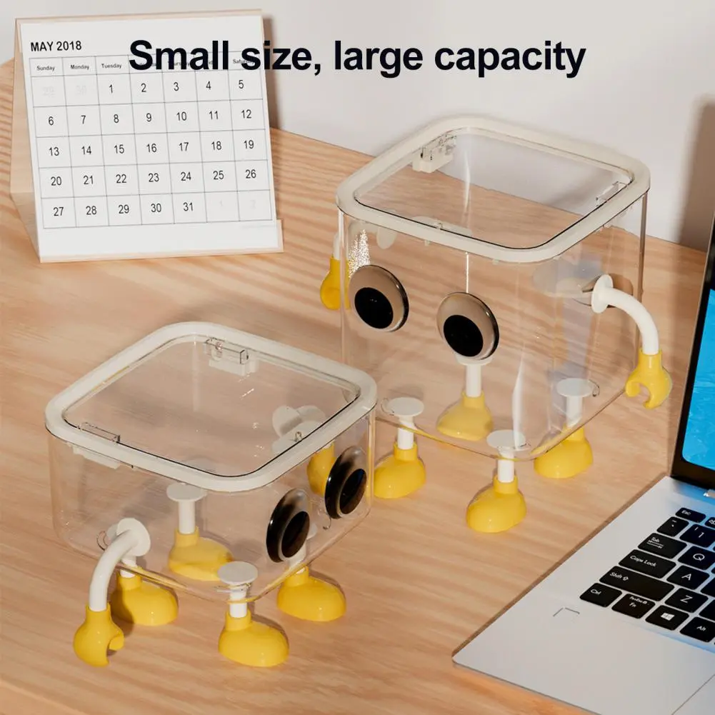 Desktop Garbage Bin Adorable Cartoon Shape Desktop Trash with Capacity Transparent Design Cute Small Garbage Bin for Office
