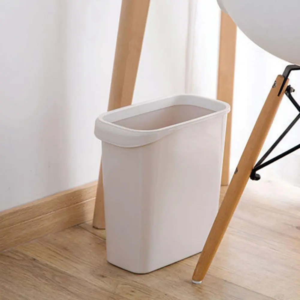 Compact Basket Elegant Slim Bathroom Trash Bin with Capacity High Durability Decorative Garbage Container for Easy Modern