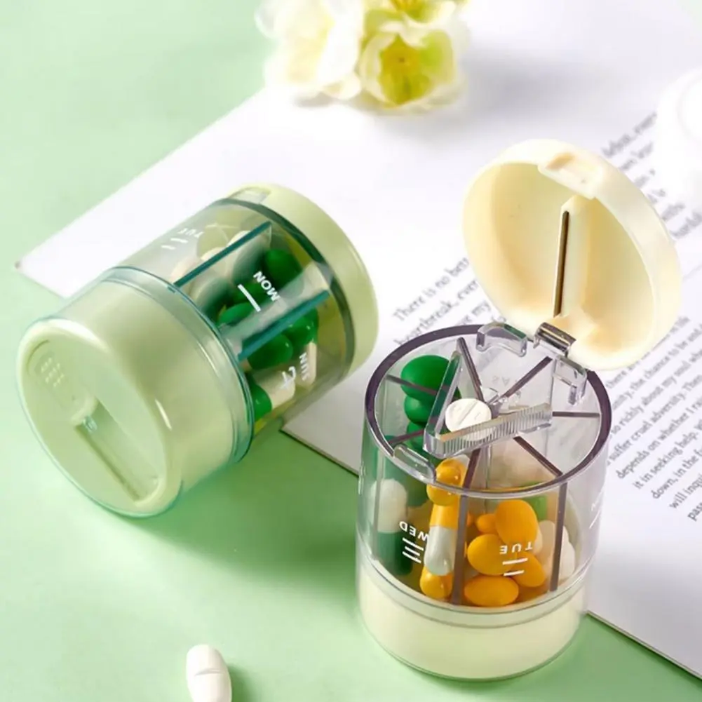 Moisture-resistant Pill Organizer Weekly Pill Box Organizer with Cutter for Capacity Medicine Dispensing Compact Design Portable