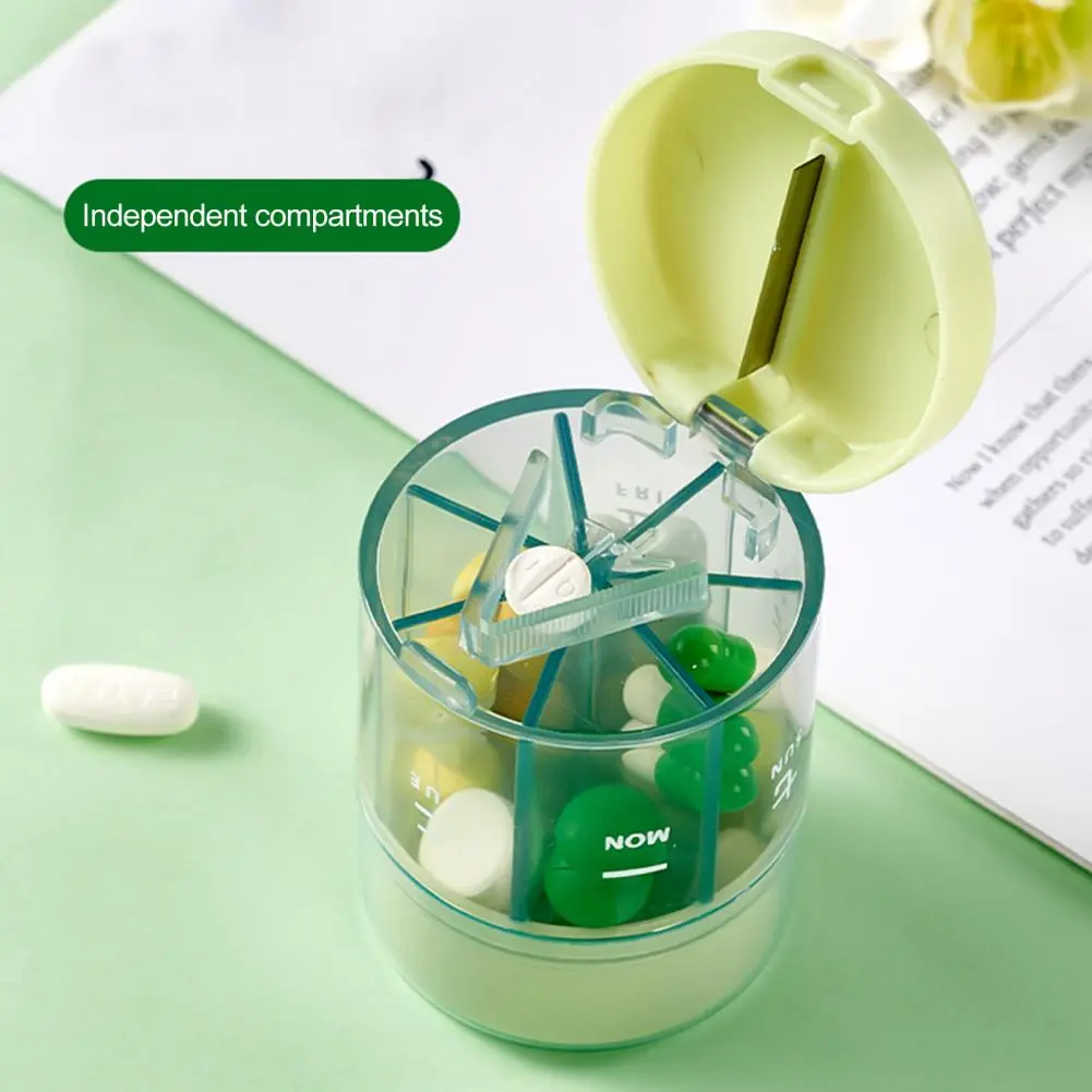 Moisture-resistant Pill Organizer Weekly Pill Box Organizer with Cutter for Capacity Medicine Dispensing Compact Design Portable