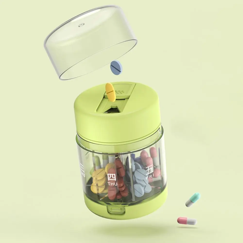 Moisture-resistant Pill Organizer Weekly Pill Box Organizer with Cutter for Capacity Medicine Dispensing Compact Design Portable