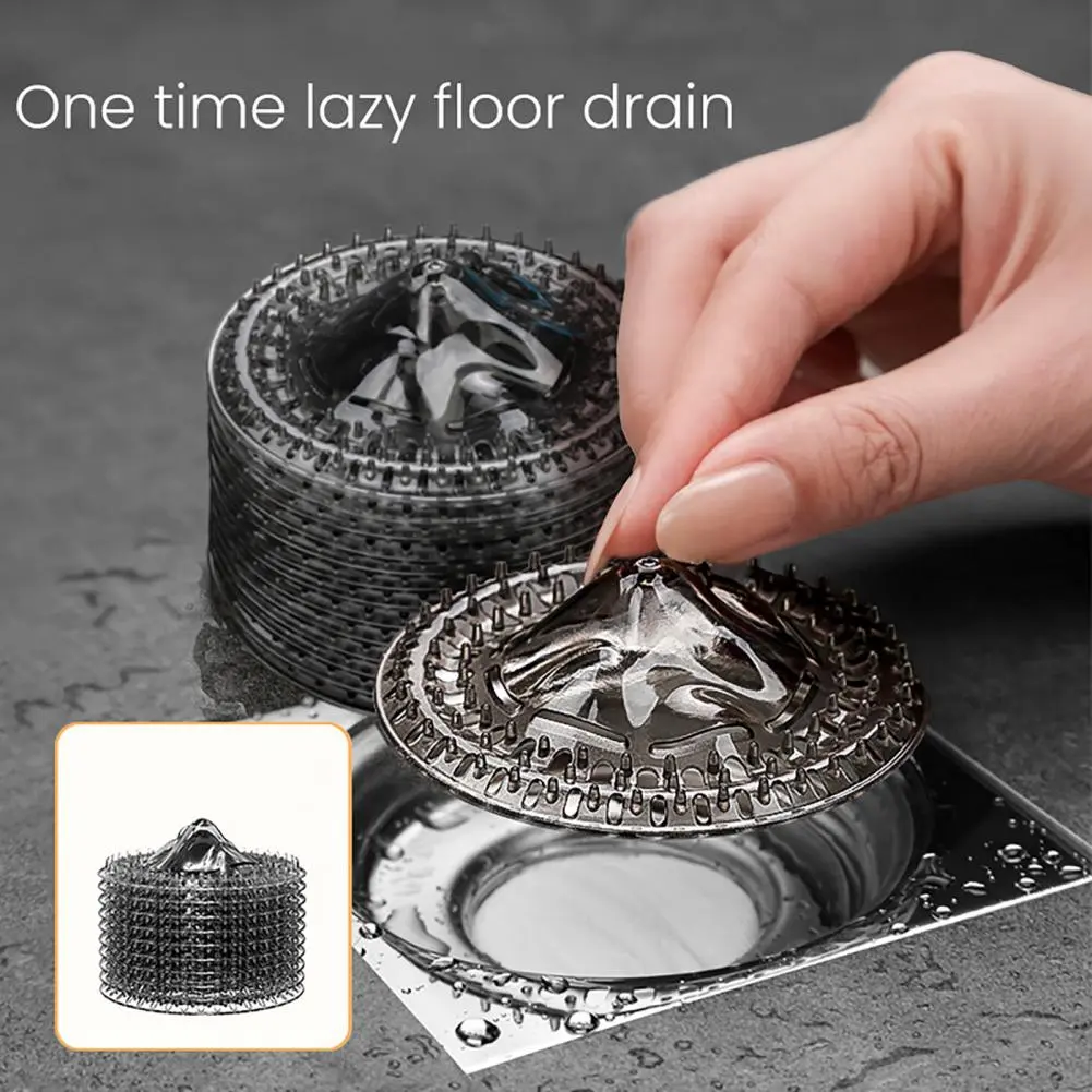 Shower Drain Hair Strainer 10pcs Easy Installation Plastic Hair Stopper Mesh Covers for Floor Drains Shower Drain Cover Home