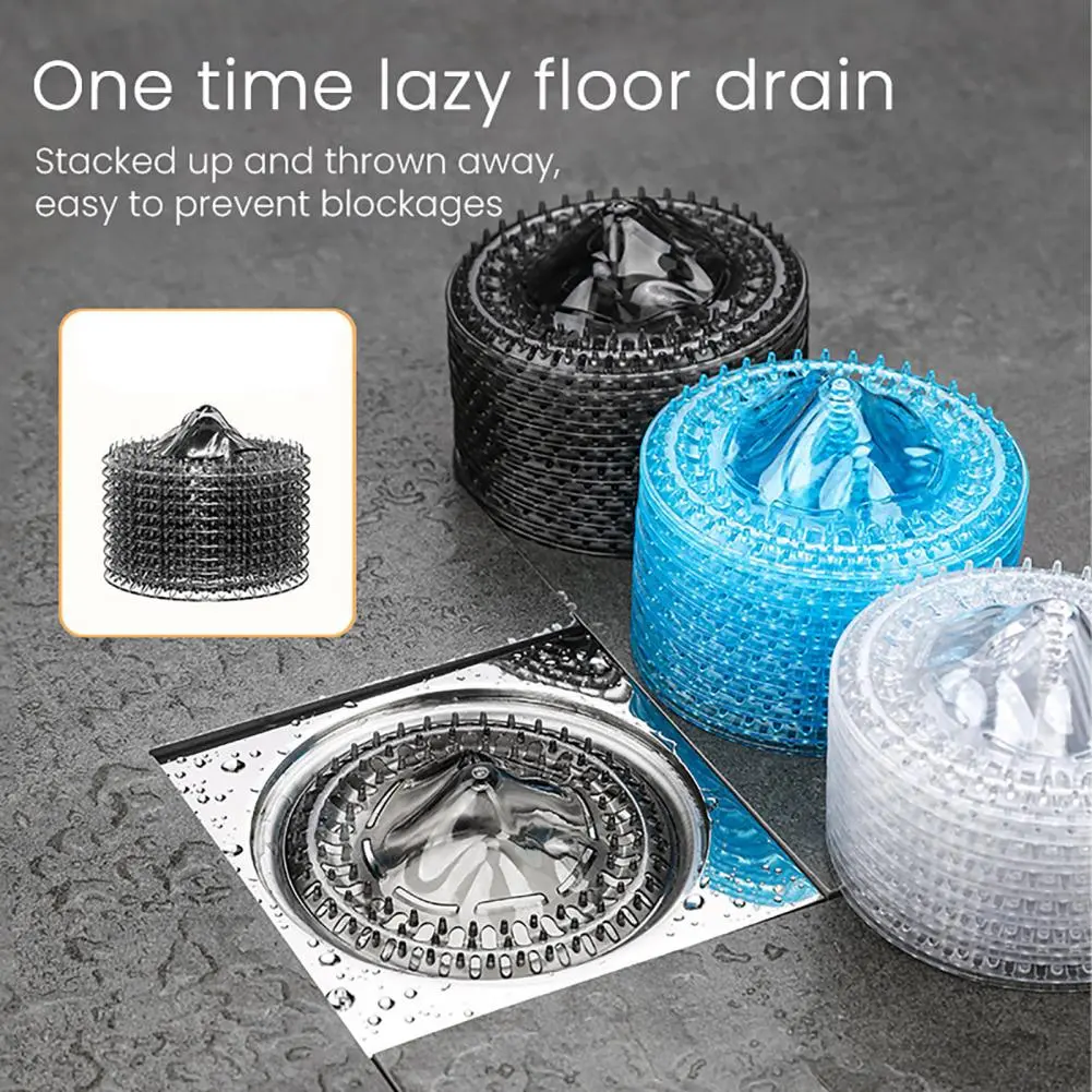 Shower Drain Hair Strainer 10pcs Easy Installation Plastic Hair Stopper Mesh Covers for Floor Drains Shower Drain Cover Home